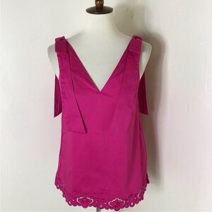 NEW Ted Baker bow straps embroidered top